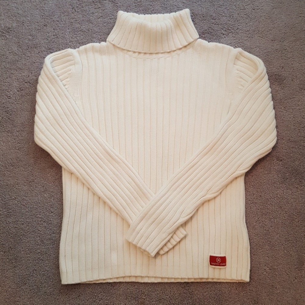 White turtleneck Nautica Jeans sweater